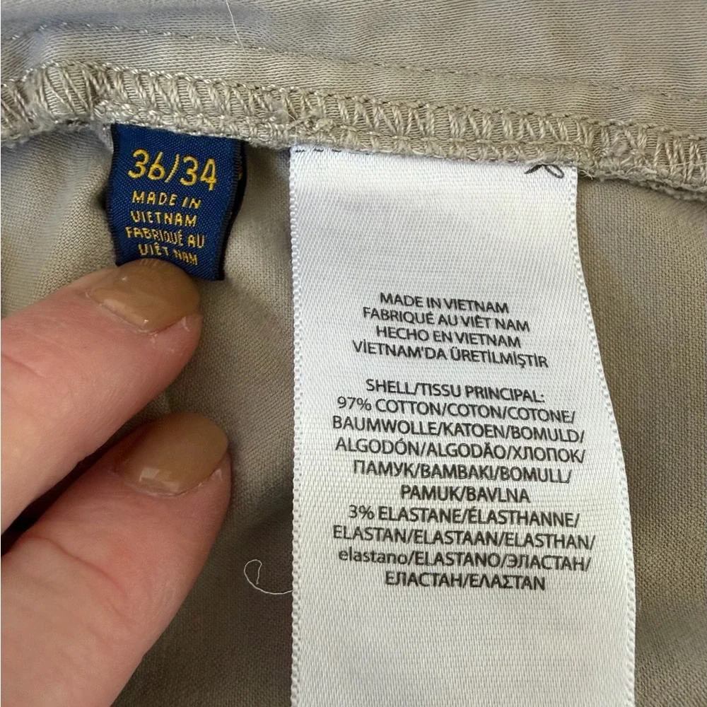 Polo Ralph Lauren Slim Straight Khaki Pants 36x34‎ Beige Chino Classic Preppy